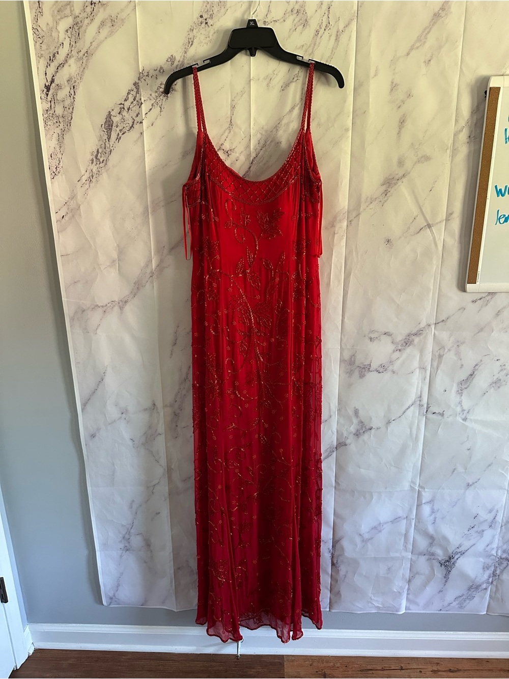 VINTAGE 1999 ALYCE DESIGNS BEADED FORMAL DRESS RED WOMENS MEDIUM GREAT CONDITION - Picture 10 of 16